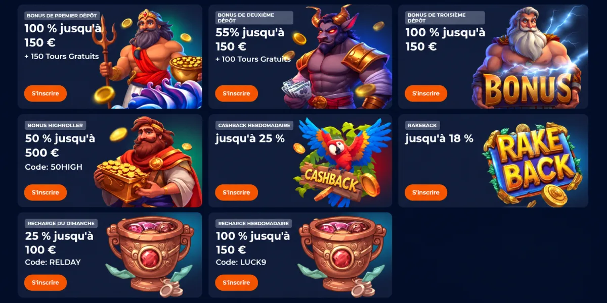 Nine Casino bonus de bienvenue cashback et promotions en ligne